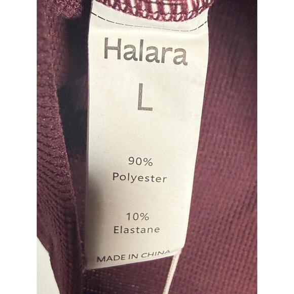 NWT Halara Cropped Short Sleeve Tee Burgundy Top Size Large - Picture 4 of 5